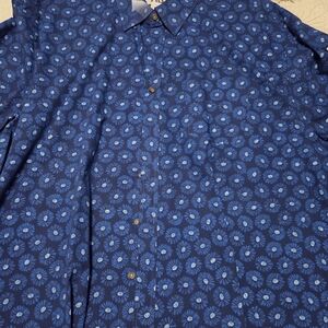Elegant Blue Floral Men's Shirt